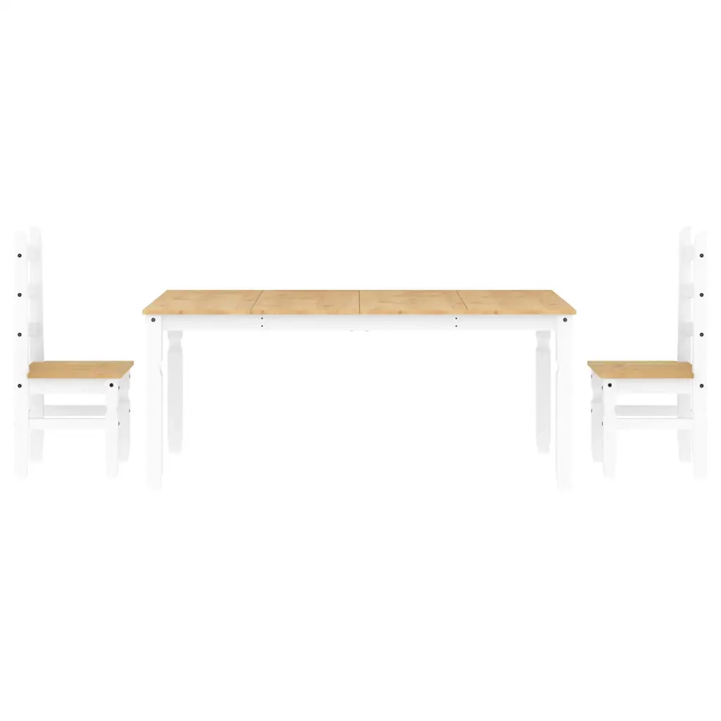 Set da Pranzo 3 pz PANAMA Bianco in Legno Massello di Pino 3345208