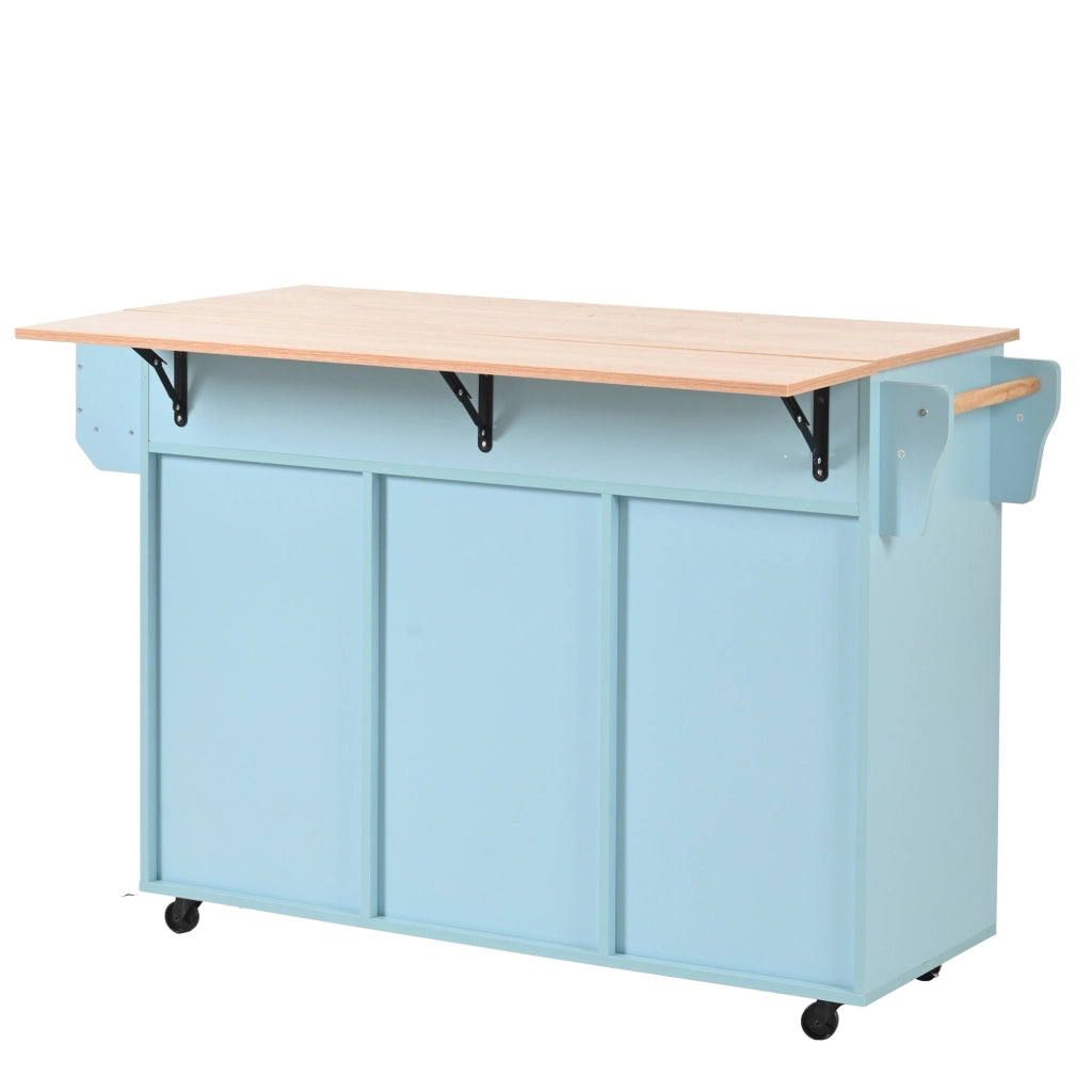 Carrello da cucina con 3 cassetti e 3 vani; piano ribaltabile; ruote; ripiani regolabili per cucina; 139×46×91.5 cm