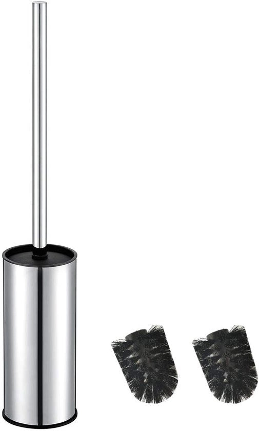 Sostegno per spazzola da bagno, in acciaio inox, rotondo, autonomo, per spazzola da bagno e sostegno da bagno (in acciaio inox)