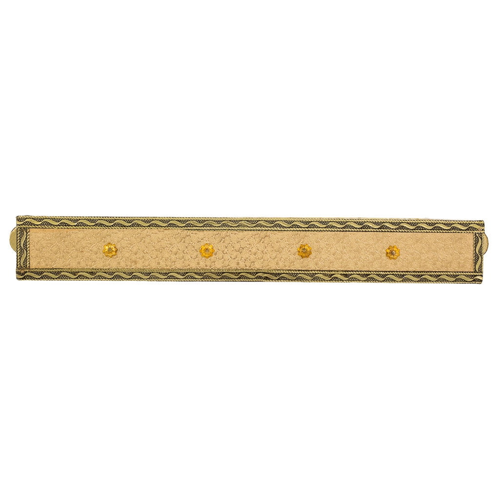 Vassoio in metallo dorato goffrato 33x18x4,5h