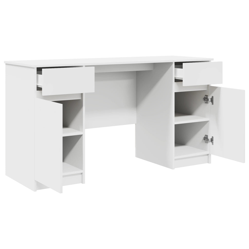 Scrivania  Bianca 140x49x76 cm in Legno Ingegnerizzato