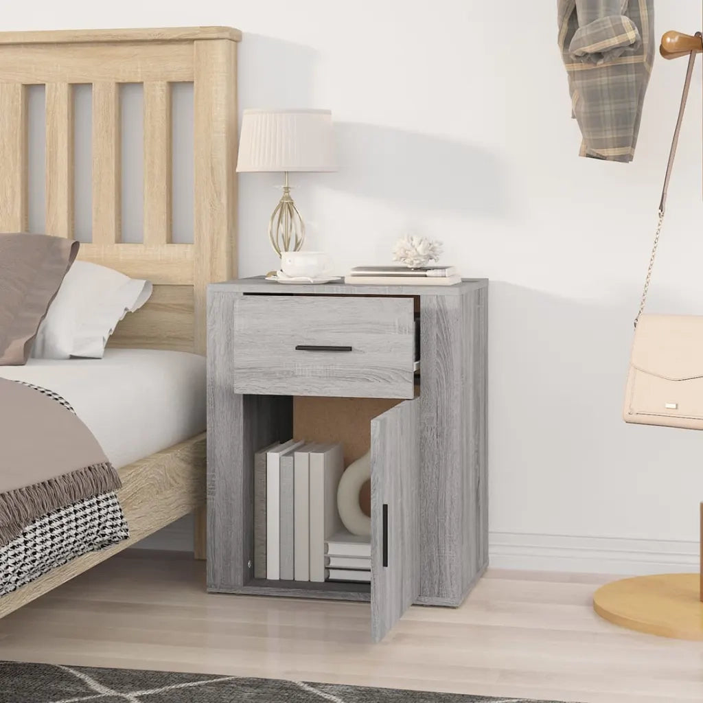Comodino Grigio Sonoma 50x36x60 cm in Legno Multistrato cod mxl 30079