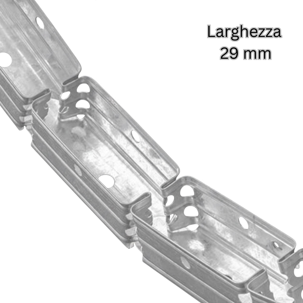Set guide profilo in lamiera zincata per strutture curve e design innovativo *** pezzi 24, misure 30 x 75 x 30 mm, co...