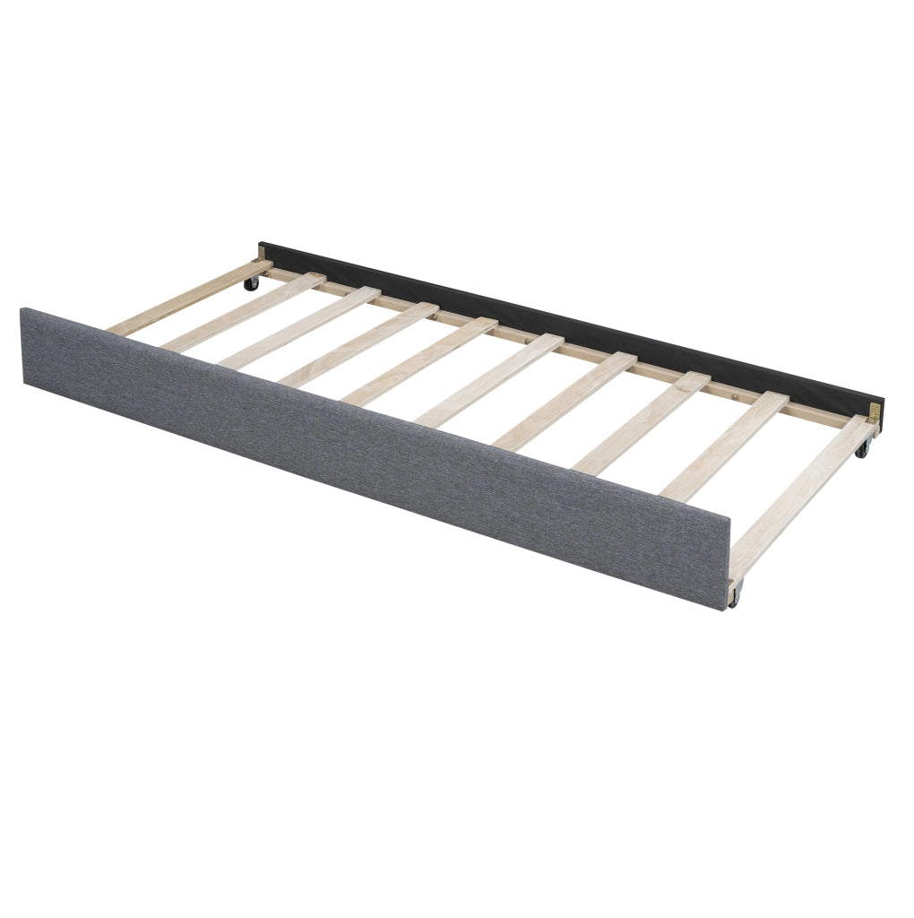 Letto imbottito estraibile grigio 90 x 200 cm con letto ospiti