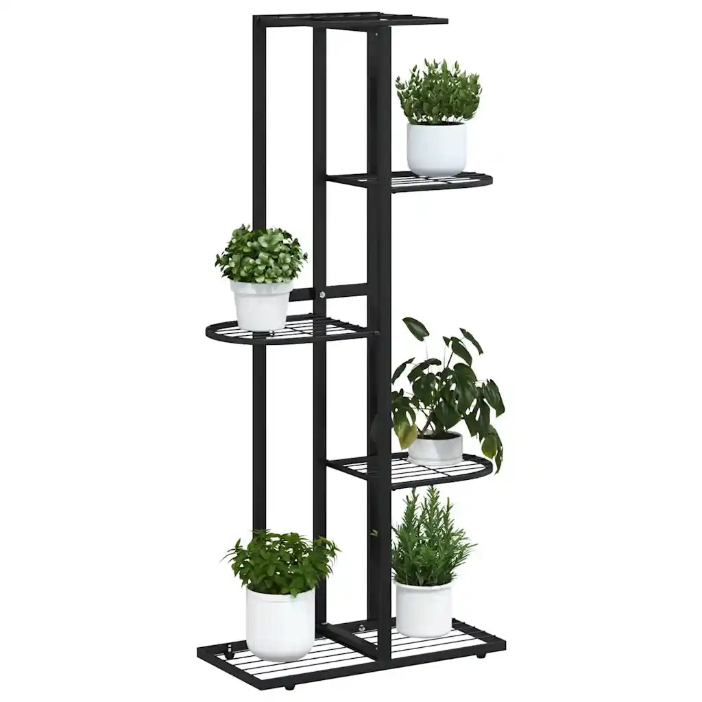 Piedistallo per Piante a 5 Piani 43x22x98 cm in Metallo Nero 336110