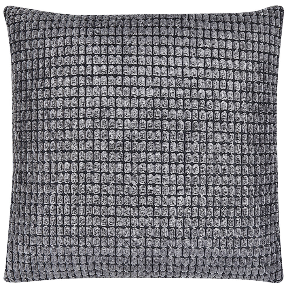 Set di 2 cuscini con motivo geometrico e Federe Rimovibile 45 x 45 cm velluto Grigio