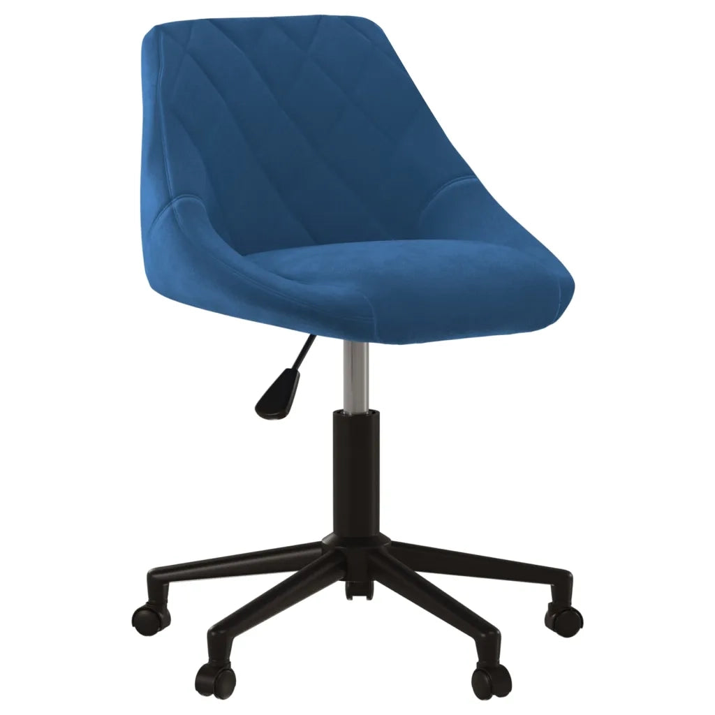 Sedia Girevole da Ufficio | Sedia da Gaming Blu in Velluto