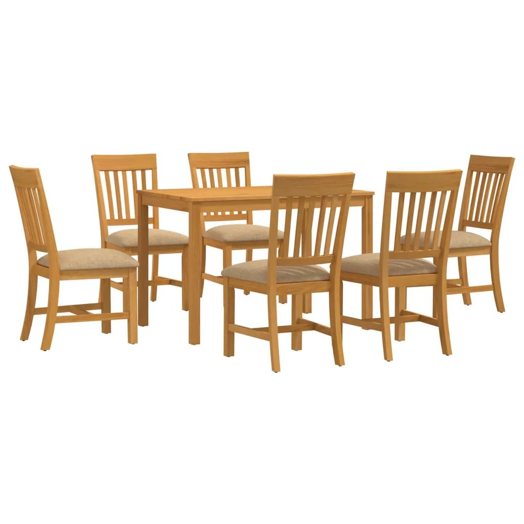 Set da pranzo 7 pz Beige Legno di Quercia Massello 3430257
