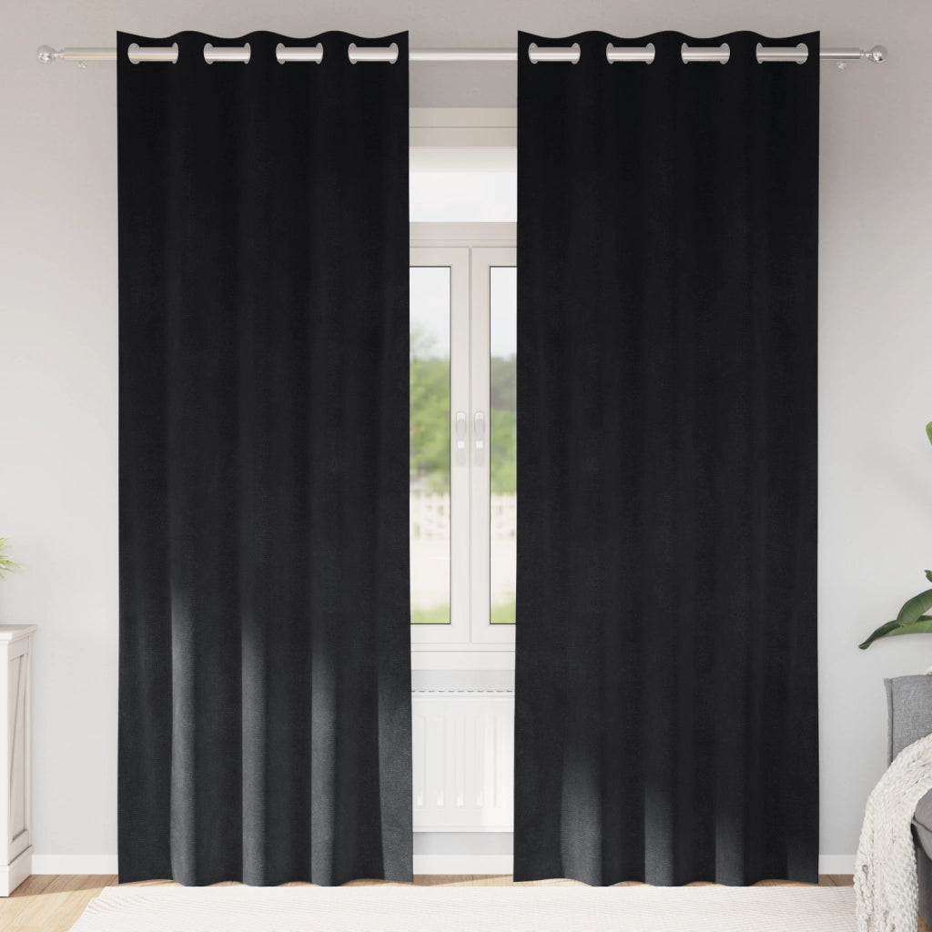 Tende Blackout  con occhielli 2 pezzi in velluto nero
