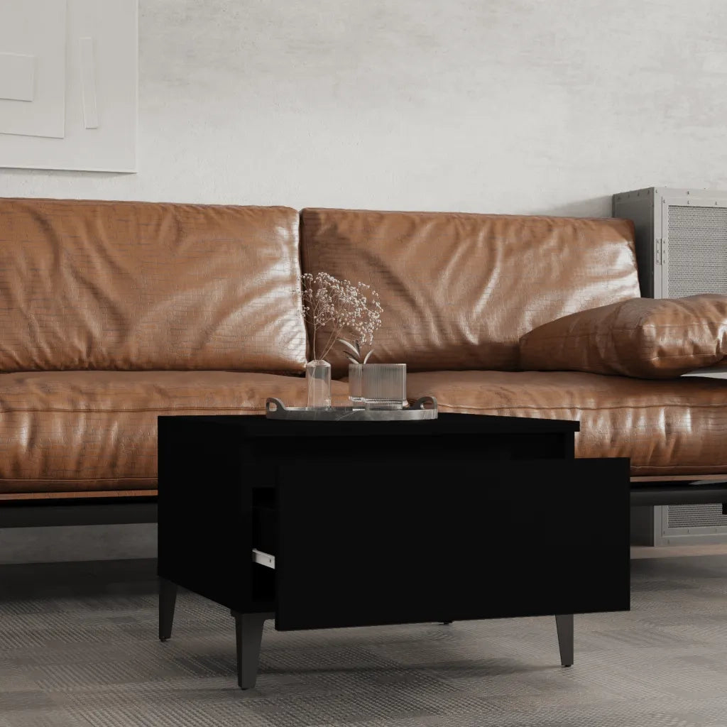 Tavolino Nero 50x46x35 cm in Legno Multistrato 819518