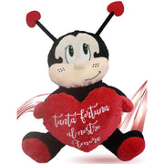 Trade Shop - Coccinella Peluche Da 55 Cm Con Cuore Regalo Porta Fortuna San Valentino 95387 -
