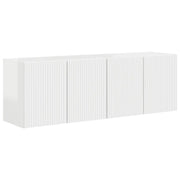 Mobile TV da parete 2 pz | Armadietto TV | Mobile Porta TV Bianco Lucido 59,5 x 31 x 40 cm