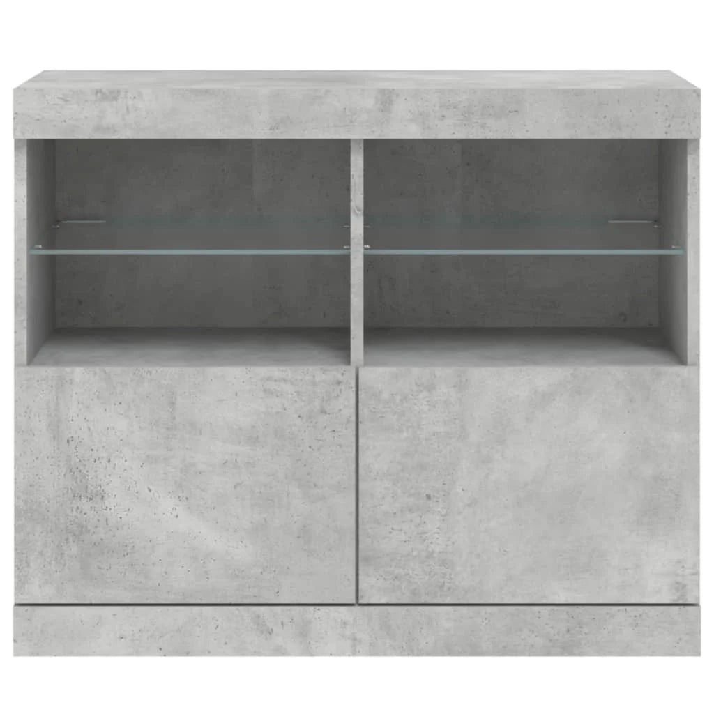 Buffet credenza cassettiera armadio mobile contenitore organizer per cucina soggiorno salotto con luci LED 81 x 37 x 67 cm grigio 02_0030009