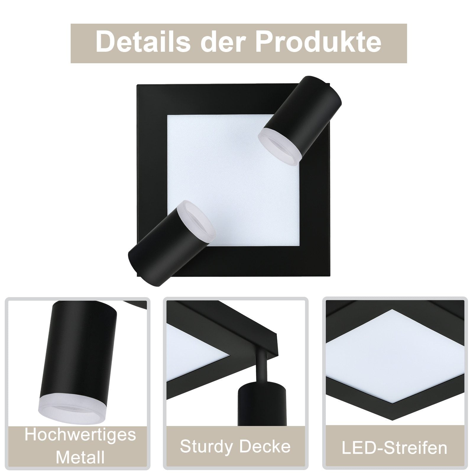 ZMH Faretto da soffitto 2 fiamme nero 3000K faretto da soffitto lampada da camera da letto per corridoio