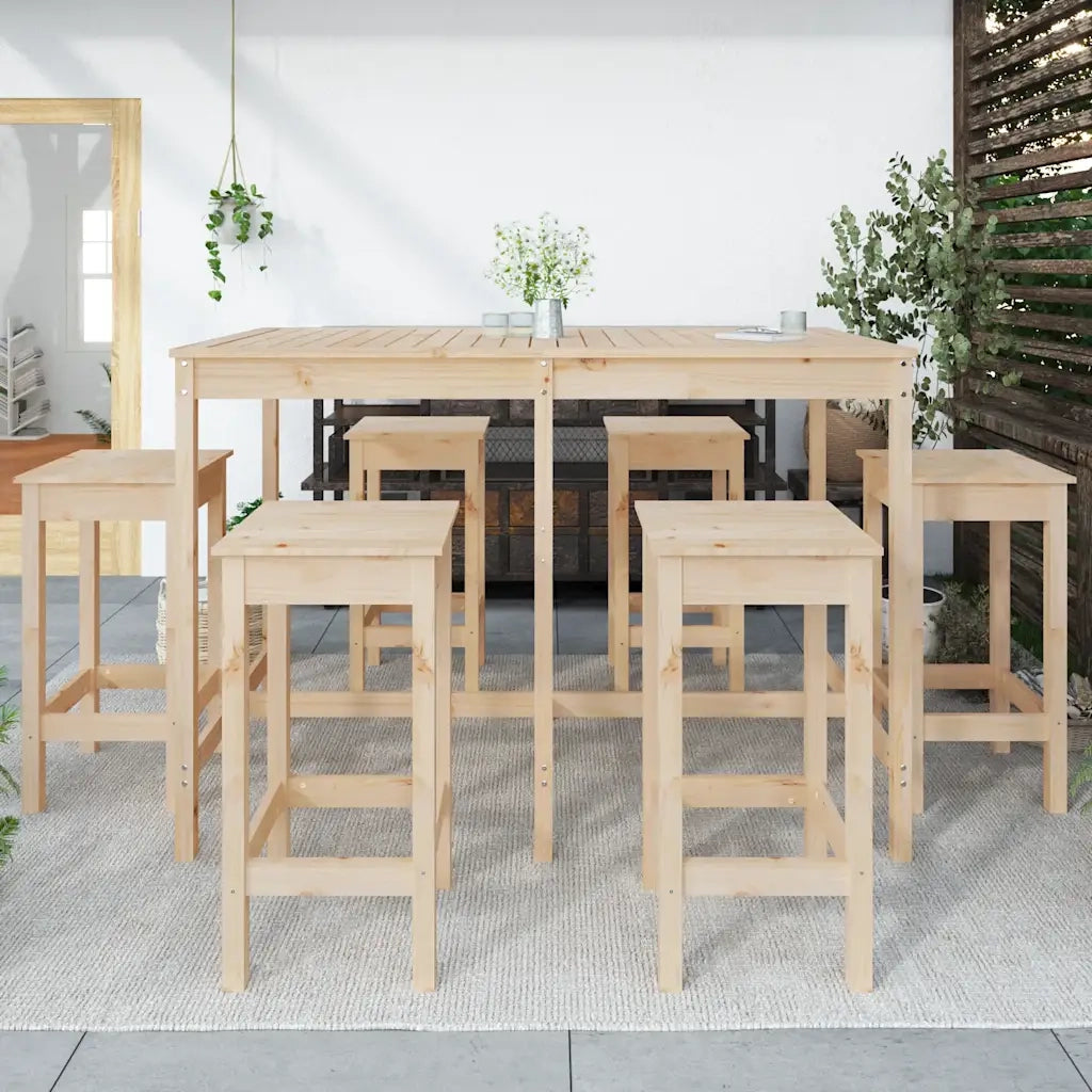 Set Bar da Giardino 7 pz in Legno Massello di Pinocod mxl 118225