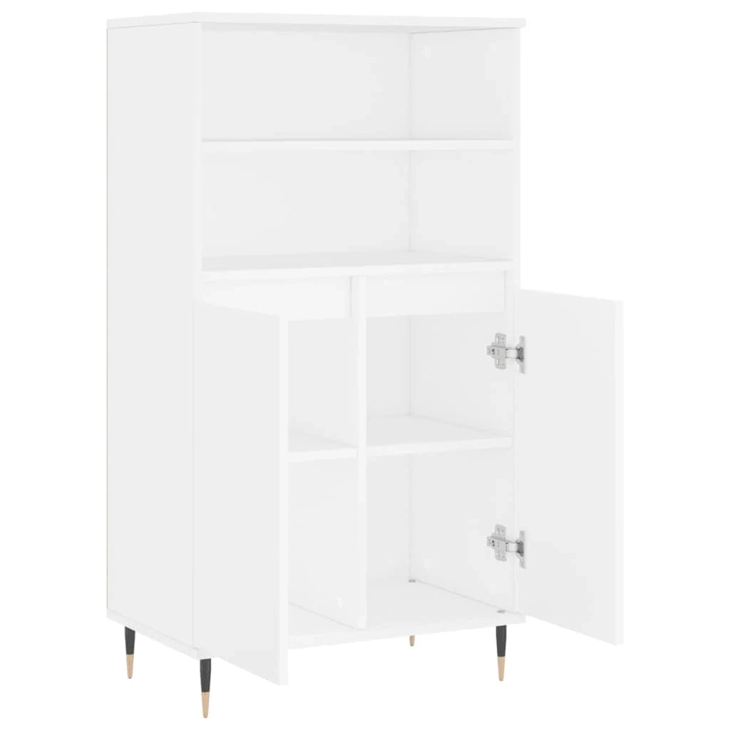 Buffet credenza cassettiera mobiletto mobile contenitore organizer cucina soggiorno salotto alto 60 x 36 x 110 cm legno ingegnerizzato bianco 02_0032471