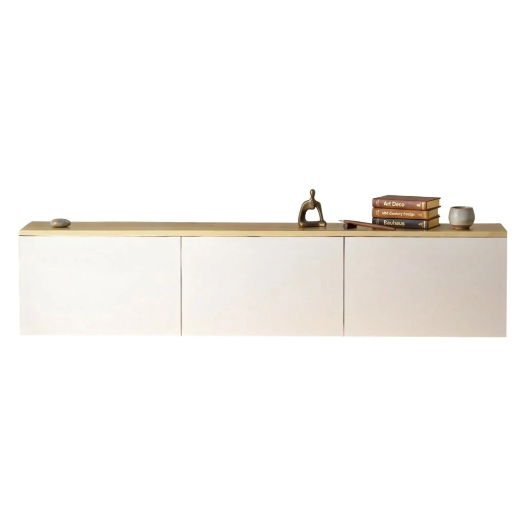 Marazzi, Mobile Porta tv 3 Ante, 160x32x35h cm Bianco