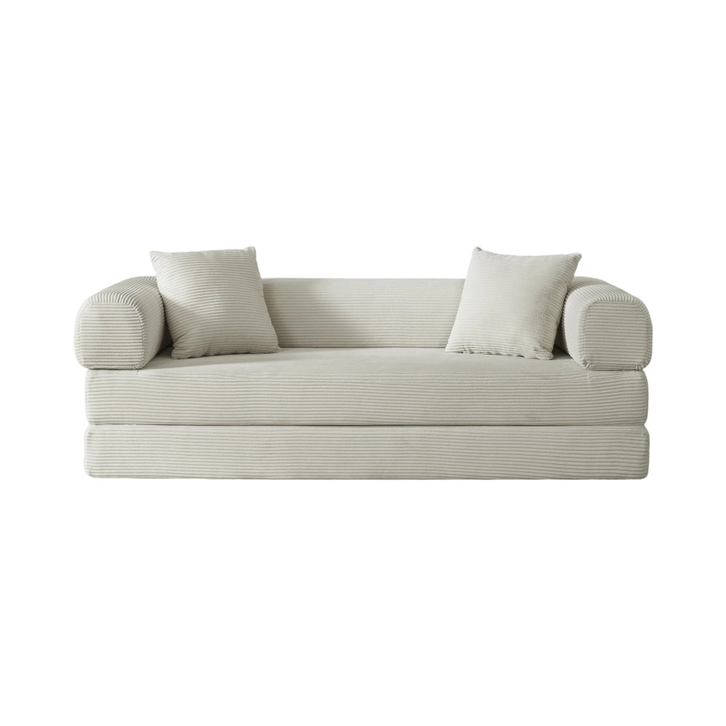 Divano Letto Convertibile Modulare con Funzione Letto, Schiuma, Beige