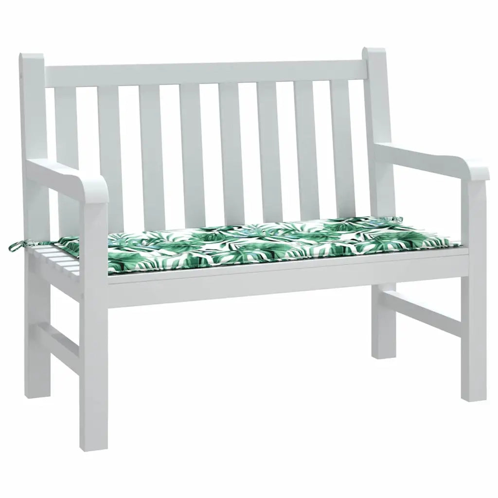 vidaXL Cuscino per Panchina da Giardino Floral Verde 100 x 50 x 4 cm