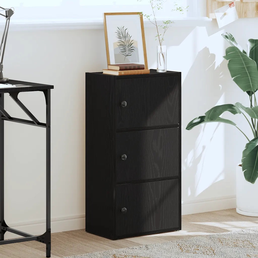 vidaXL Libreria Rovere Nero 40x24x77 cm in Legno Multistrato