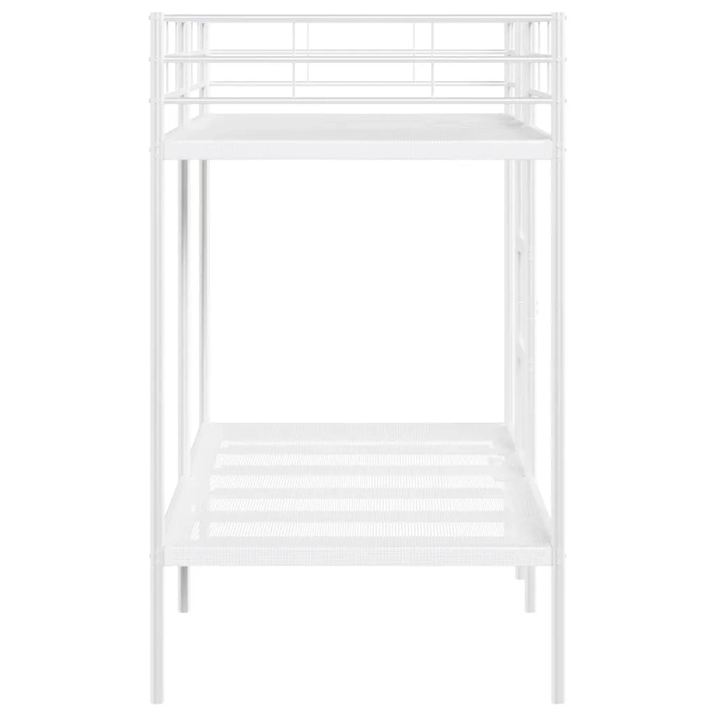 Letto a Castello senza Materasso Bianco 90x200 cm in Acciaio 42000329