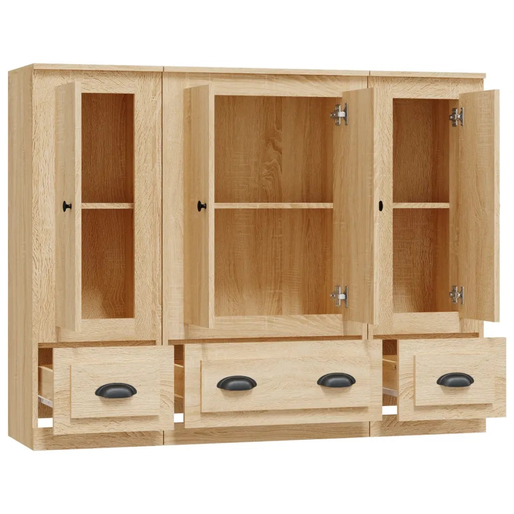 Credenze 3 pz Rovere Sonoma in Legno Multistrato 3185298