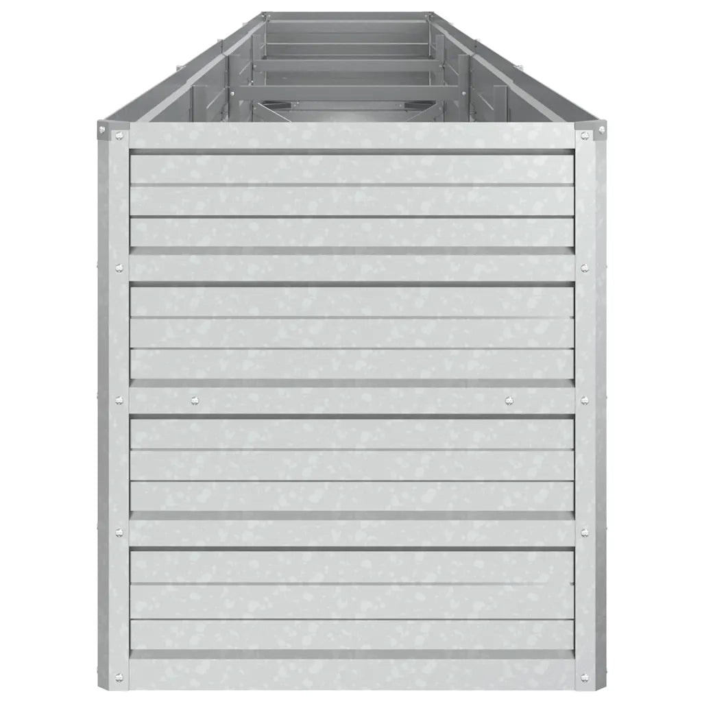 Fioriere | Cassetta per fiori | Letto Rialzato Giardino 320x40x45 cm in Acciaio Zincato Argento