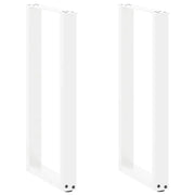 Pieds de table console en U, 2 pièces, blanc, 38 x (72-73) cm, acier