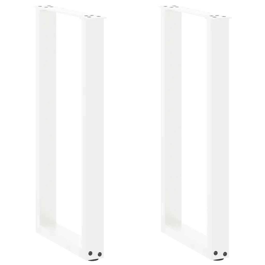 Pieds de table console en U, 2 pièces, blanc, 38 x (72-73) cm, acier