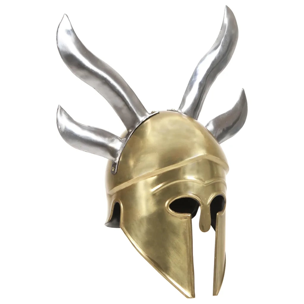 Elmo da Guerriero Greco Antico per LARP in Acciaio Ottone cod mxl 61548