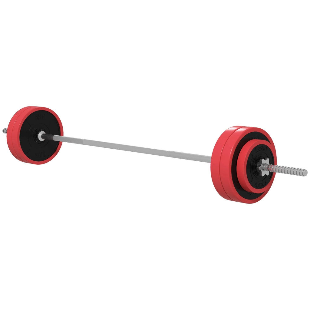 Set pesi con barra e dischi ¨C zephmum ¨C 30 kg, 170x26x26 cm, rosso