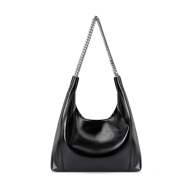 Borsa a tracolla da donna in vera pelle, graziosa e carina, colore nero.