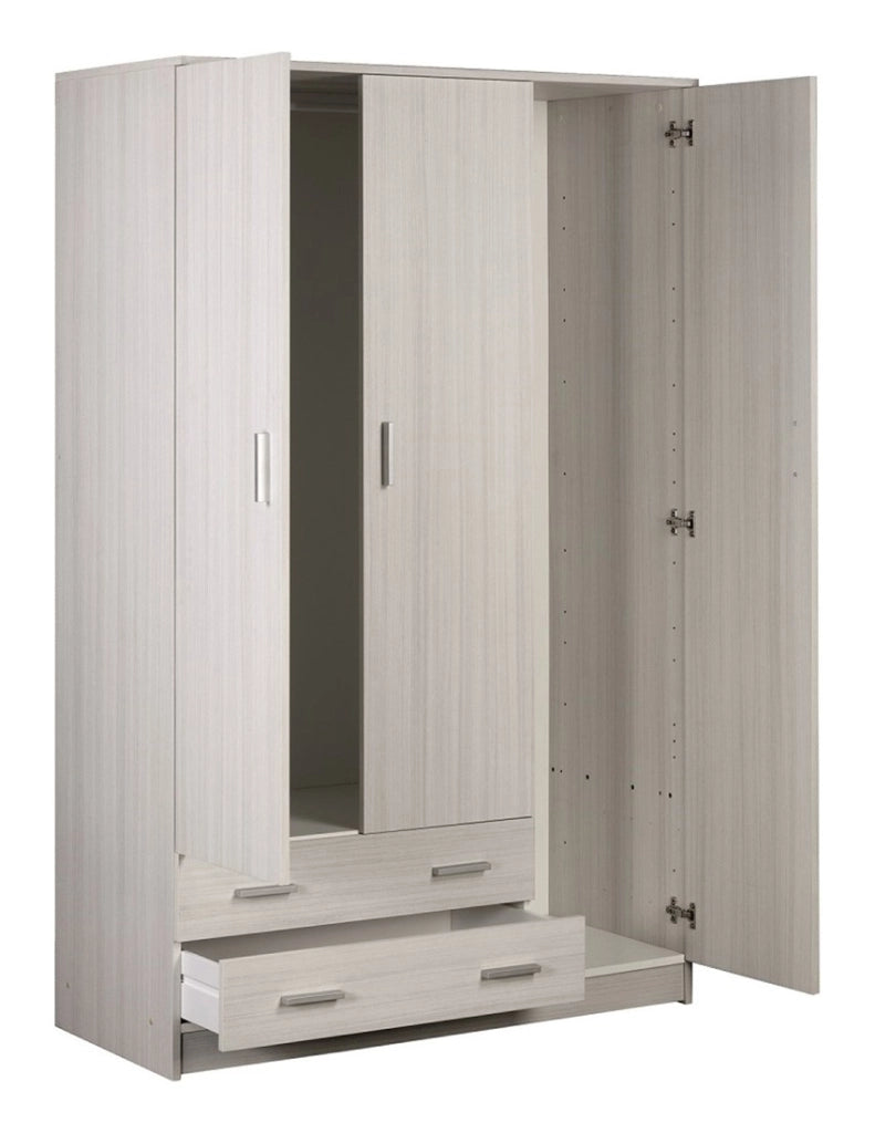 Armadio 3 ante 2 cassetti H182 L115 P52 Cm colore Eucalipto 457k Sarmog