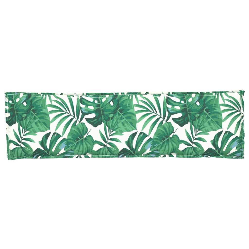 Cuscino per Panchina Motivo a Foglia 140x40x8 cm Tessuto Oxford