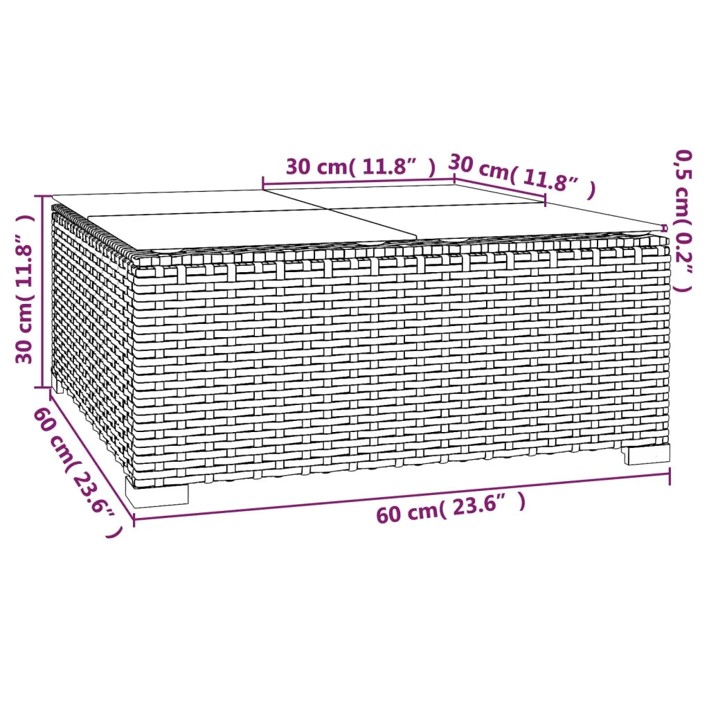 Set Divani da Giardino 3 pz con Cuscini in Polyrattan Nero 317532