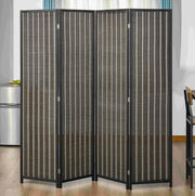 Paravento pieghevole a 4 pannelli in bambù marrone 180 x 180 cm