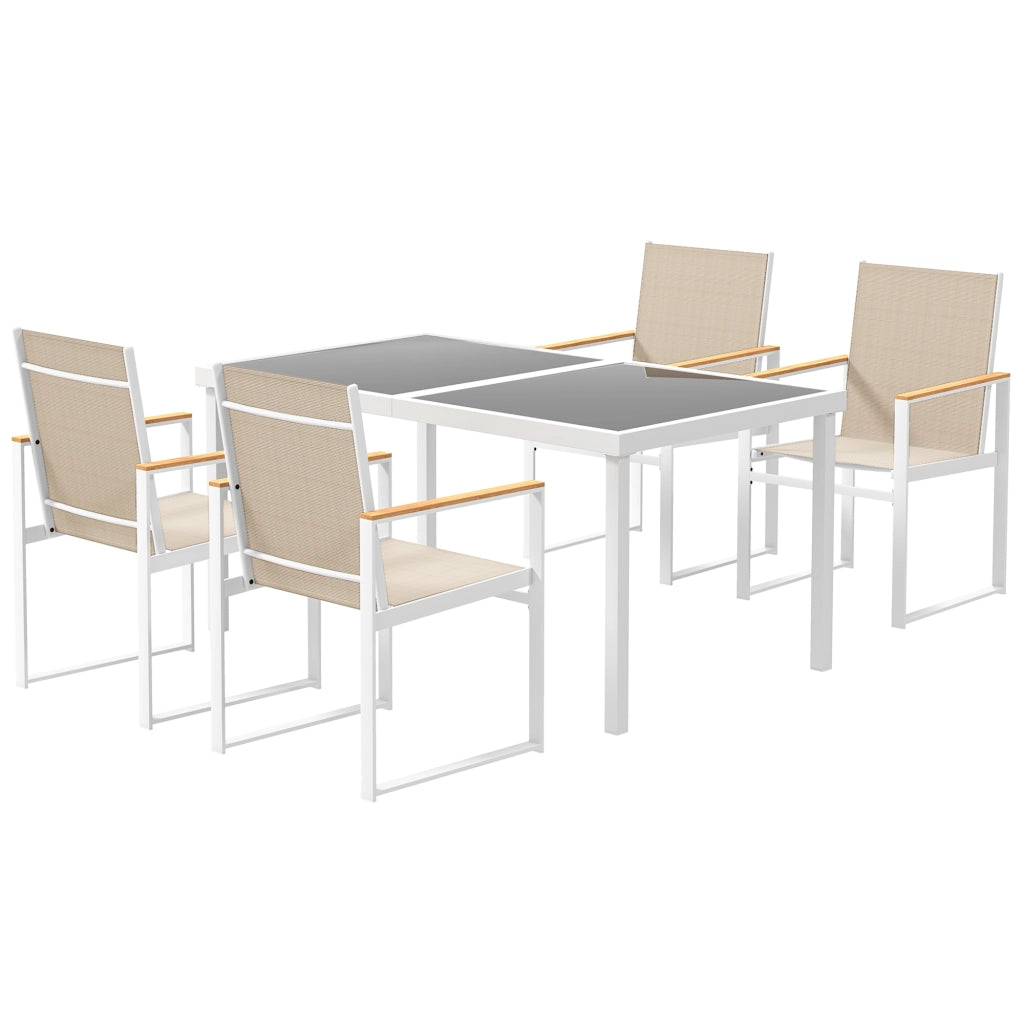 Set tavolo da pranzo allungabile con 4 sedie ¨C Xylo ¨C piano vetro temperato, telaio metallo