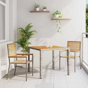 Set da Pranzo per Giardino 3 pcs Grigio e Marrone polyrattan 3365435