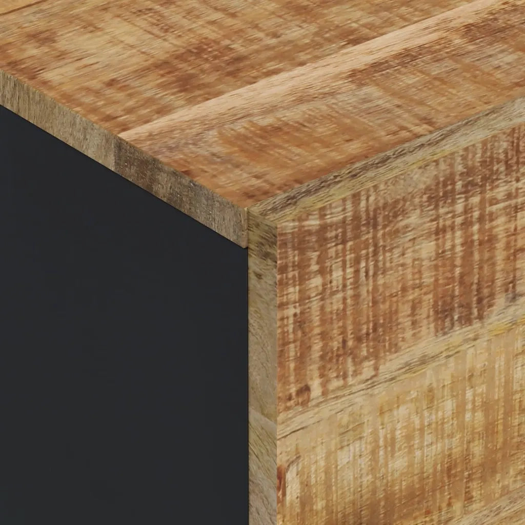 Credenza con 3 Ante-Buffet-Armadio da cucina 40x33x110 cm Legno Massello Mango e Ferro
