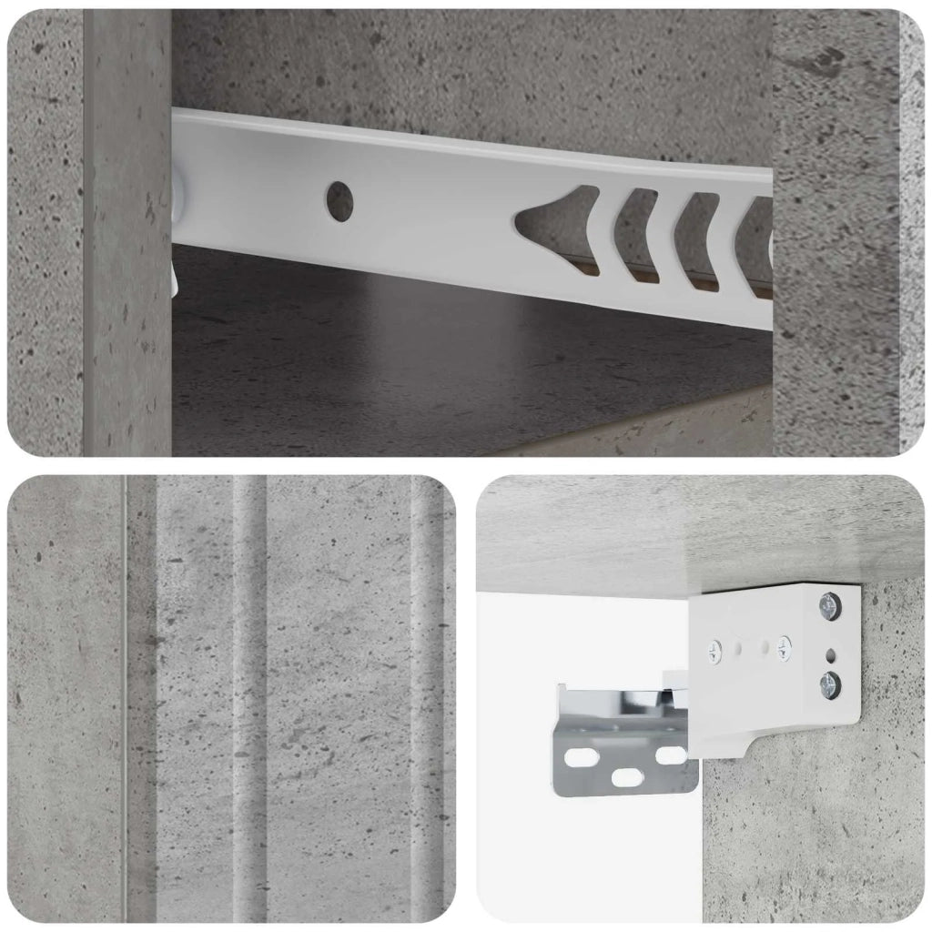 Mobiletto da notte a muro Grigio Cemento 49 x 34,5 x 24 cm 898281