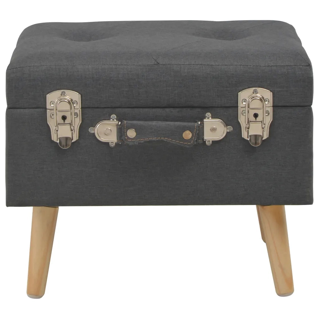 Sgabello con Contenitore 40 cm in Tessuto Grigio Scuro 247520