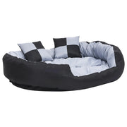 Cuscino per Cani Reversibile Lavabile Grigio e Nero 110x80x23cm CFW9138195