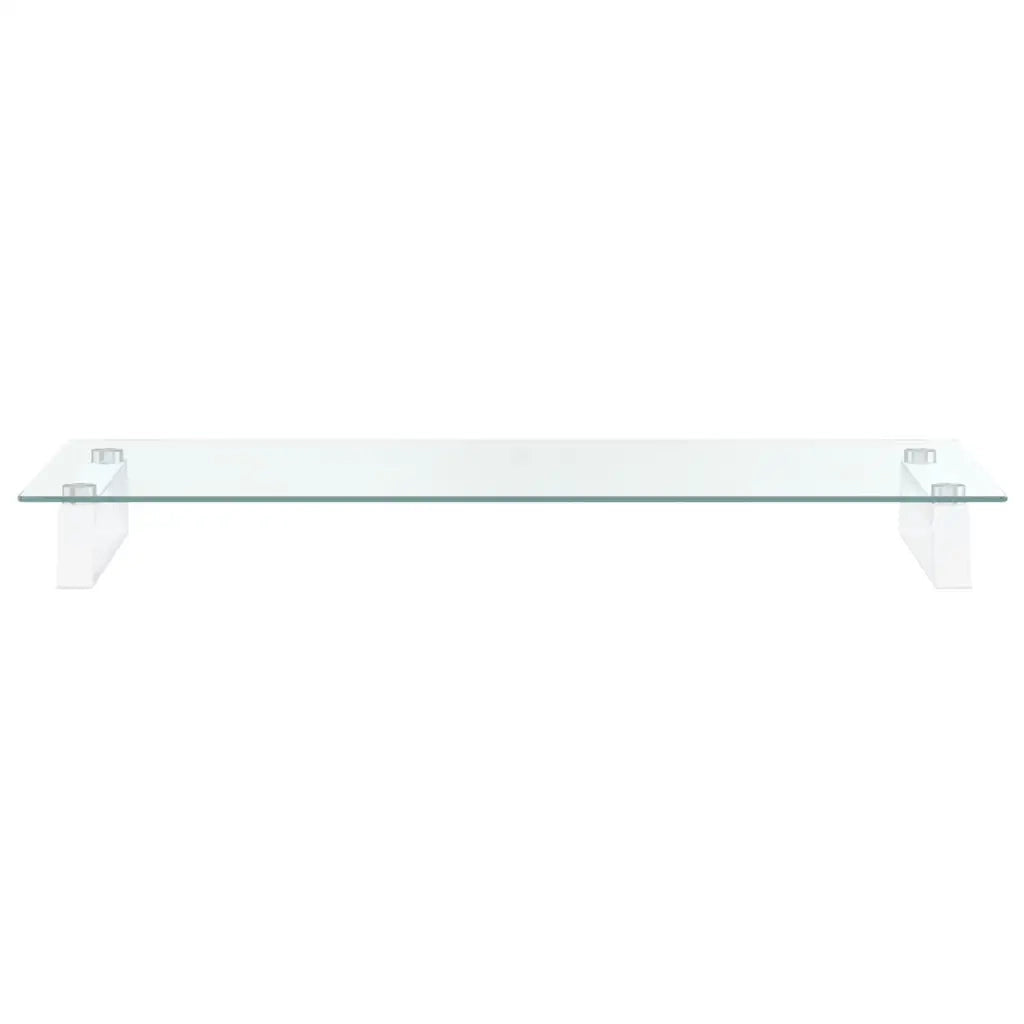 Supporto per Monitor Bianco 80x35x8cm Vetro Temperato e Metallo 374221