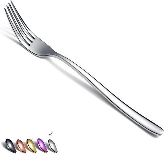 Fork da tavola in acciaio inossidabile - 6 pezzi - Resistente al lavastoviglie - Argento