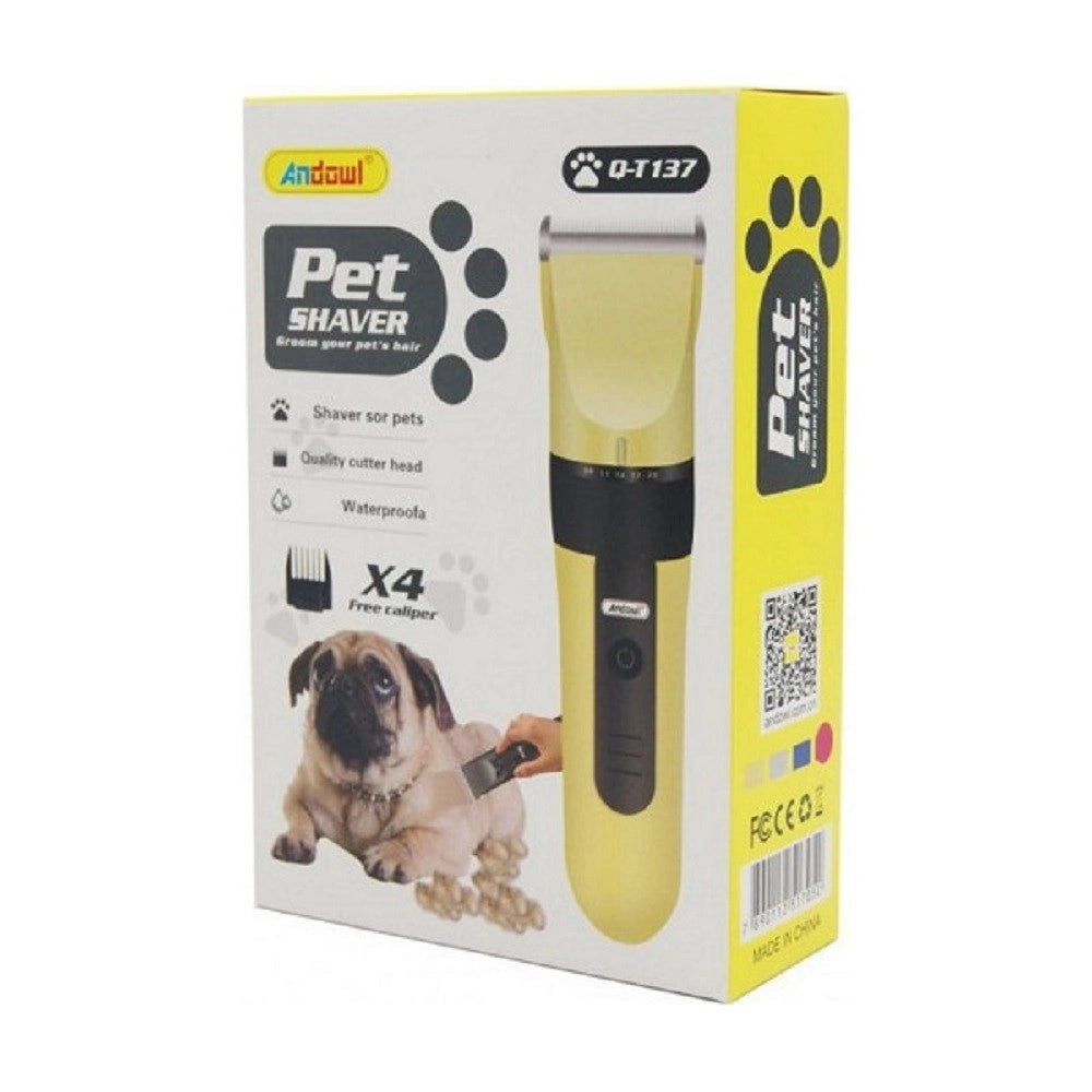Trade Shop - Rasoio Elettrico Trimmer Tosatrice Per Cani Animali Domestici 4 Pettini Q-t137 -