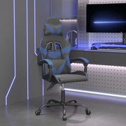 Sedia da Gaming Girevole Nero e Blu in Similpelle 349543