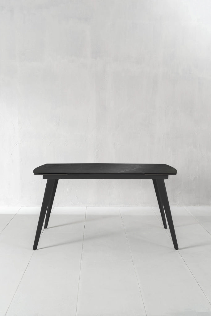 Tavolo Allungabile Nicolas 90x140/200x76 cm Top in Gres Marmo Nero