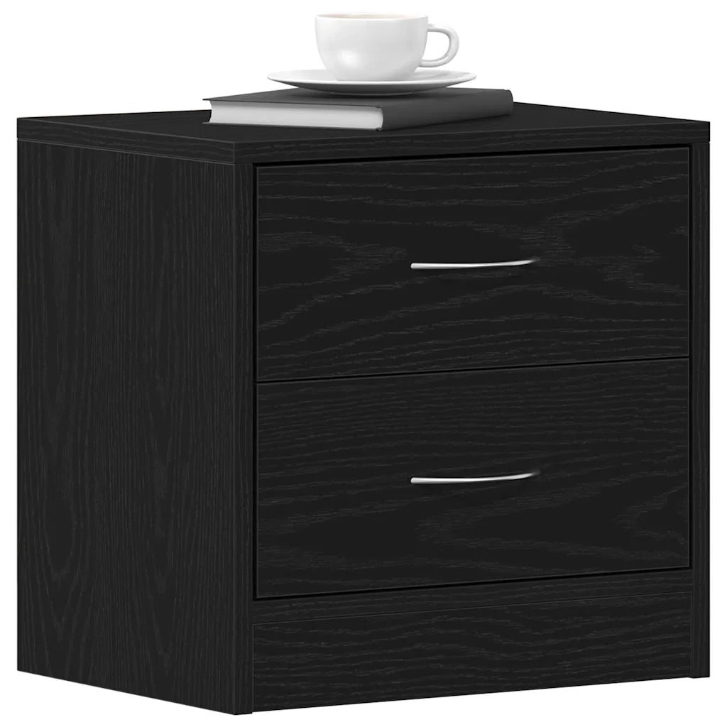 Comodino Rovere Nero 40x30x40 cm in Legno Multistrato 862004