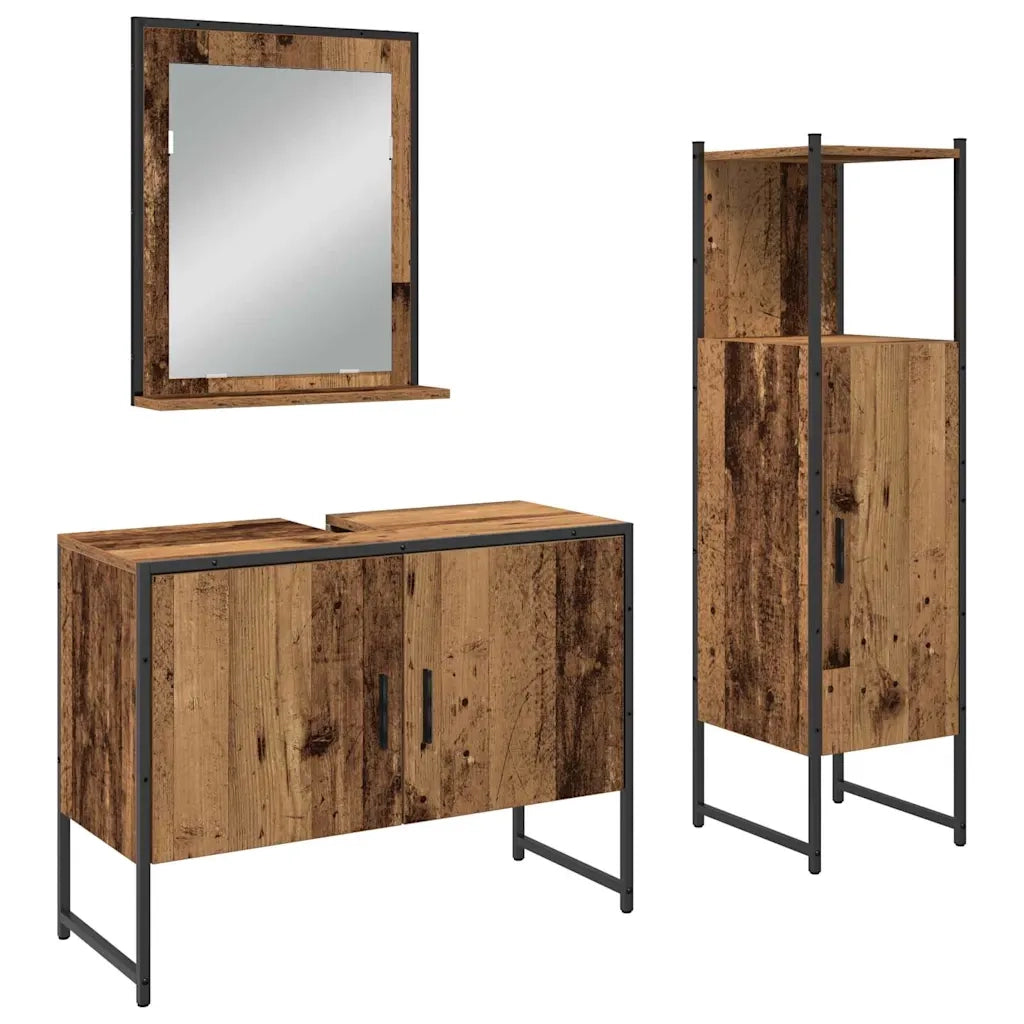 Set di mobili per il bagno 3 pcs Marrone Legno multistrato 3334374
