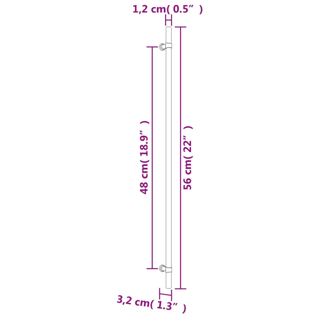 Maniglie per Mobili 20 pz Argento 480 mm in Acciaio Inox CFW3923764